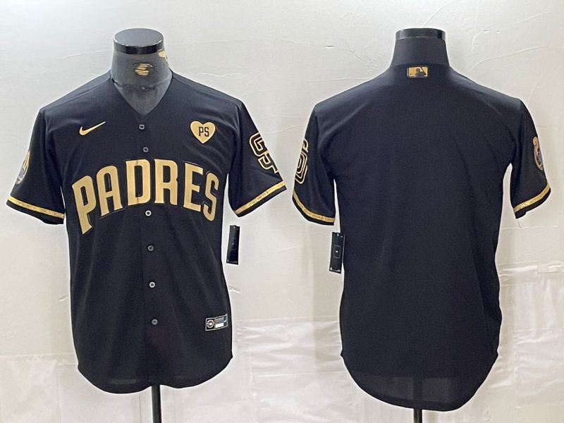 Men San Diego Padres Blank Black gold #5 th generation Nike 2024 MLB Jersey style 1->youth mlb jersey->Youth Jersey